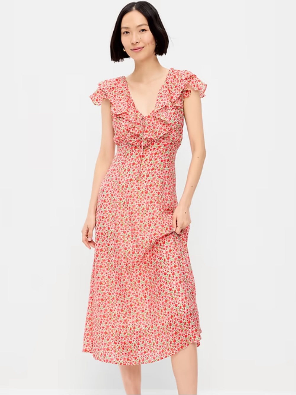 NWT Old Navy Ruffle Floral Midi Dress